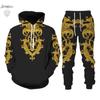 Animal 3D Print Men Hoodie Set Lion Brand Tracksuits Men Fashion Cool Hoodie Pants 2 Pcs Suit Personality Women Sweatershirt