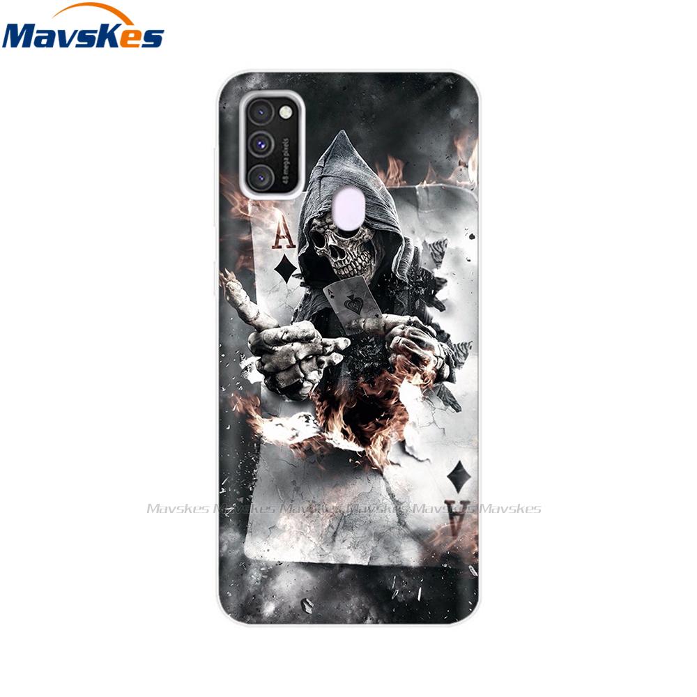 Чехол для Samsung Galaxy M21 Задняя крышка Мягкий силиконовый TPU Чехол для телефона Для Samsung Galaxy M20 M21 M30 M30s M31 Чехол Защитный бампер