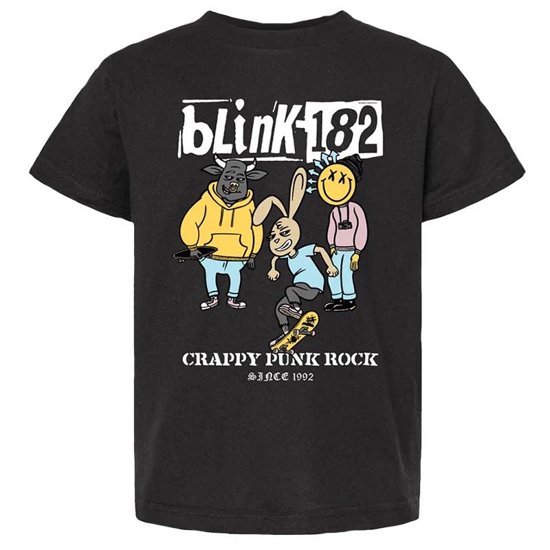 Новая футболка Blink 182 - Улыбающийся панк-кролик Кролик-граффити Иллюстрация - Американский ретро Уличная одежда Винтаж Уличная одежда