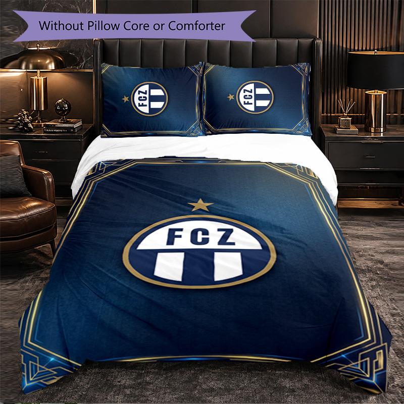 FC Zürich Themed Bedding 3Pcs Duvet Cover Set Decorative Bed Linen For Teen Room Home Decoration