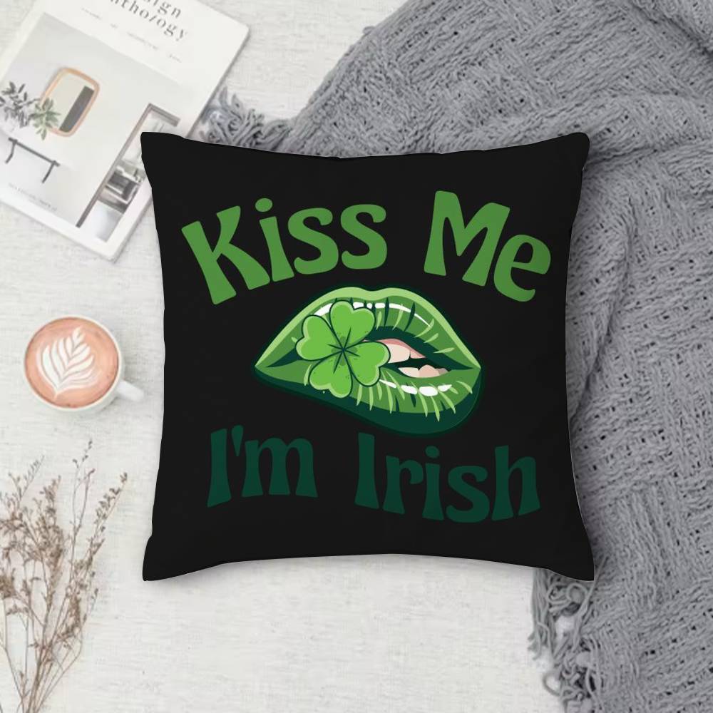 St Patricks Day Outfits Double-Sided Printed Square Pillow Cover Decorative Cushion Cover For Sofa Bedroom Bedside