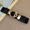Fashion Dress Waist Belt For Women Simple Waist Elastic Ladies Band Round Buckle Decoration Coat Sweater Party Waist Belt