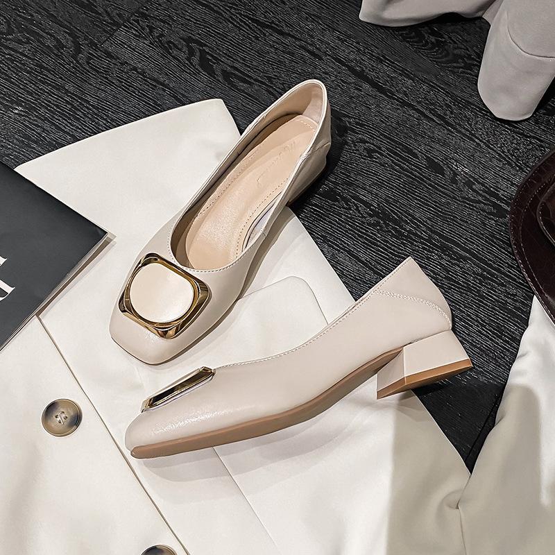 Women Heels Shoes Pumps Square Toe Mid Heels Women Shoes Elegant Office Shoes Women Pumps