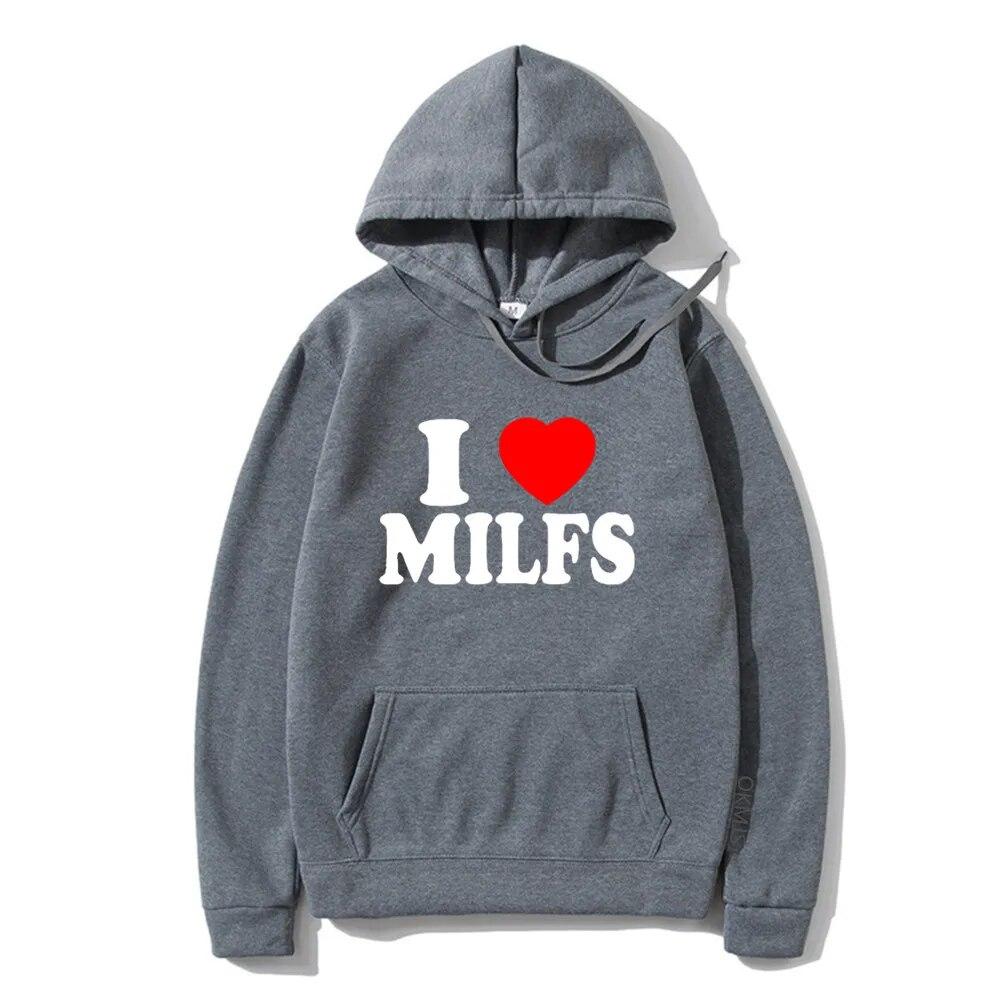 Новые толстовки I Love MILFS с буквенным принтом для мужчин и женщин, модные толстовки с капюшоном в стиле хип-хоп, толстовки с капюшоном, свитера, унисекс, спортивные костюмы, одежда