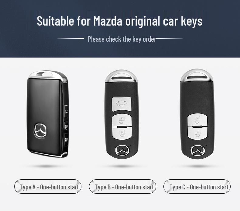 Mazda Key Cover for Models 3, Axela, CX4, Atenza, CX5, Ruiyi, CX30, and Next 6