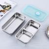 Контейнеры для закусок из нержавеющей стали, герметичные, с 2 отделениями, контейнеры для макания, многоразовые контейнеры для приправ с крышками, металлический ланч-бокс для закусок и соусов
