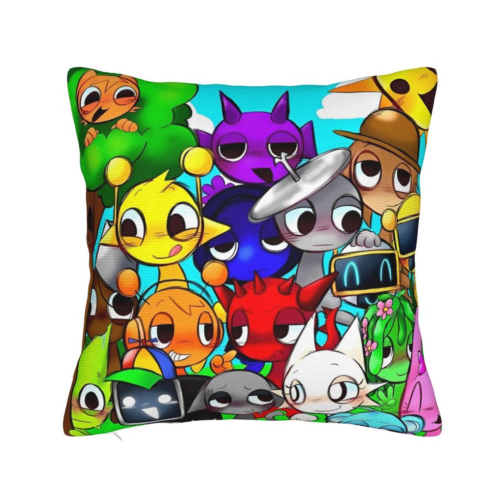 Sprunki Characters Game Pillowcase Polyester Cushion Cover Gift  Throw Pillow Case Cover Seater Zippered 40X40cm