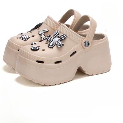 Перфорированная обувь на толстой подошве для женщин, уличные тапочки для женщин, летняя домашняя обувь для женщин, парные EVA тапочки, сандалии