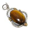 Тигровый глаз Ручной работы Серебро 925 пробы Двухцветный Подарочный кулон 2,36" z3W67