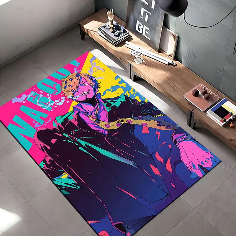 Smoking Character Vibrant Art suitable as a non-slip mat for the living room or bedroom sofa