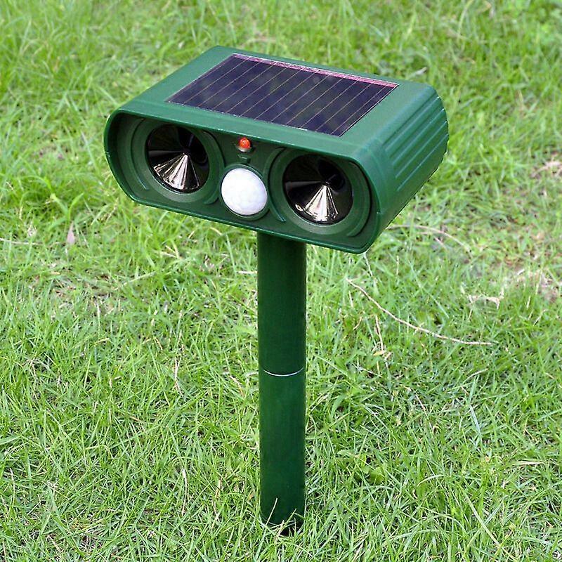 Ultrasonic Cat Repeller, Animal Repeller with Audible and Visual Alarm, Solar or Battery Charging, Waterproof Repellent for Cats, Dogs, etc.