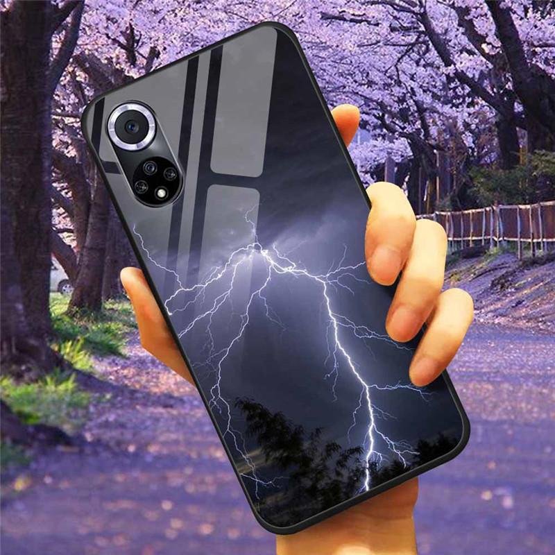 Чехол для Honor 50 Pro Закаленное Стекло Звездный Мрамор Жесткая Задняя Крышка для Телефона Huawei Honor 50 Чехлы Honor50 Защитные