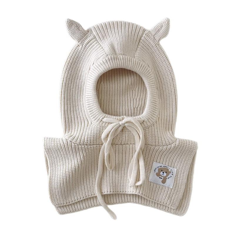 Зимний детский набор балаклавы «Все в одном» вязаная шапка и шарф с защитой ушей, рождественский подарок для мальчиков, девочек, унисекс, термошапка