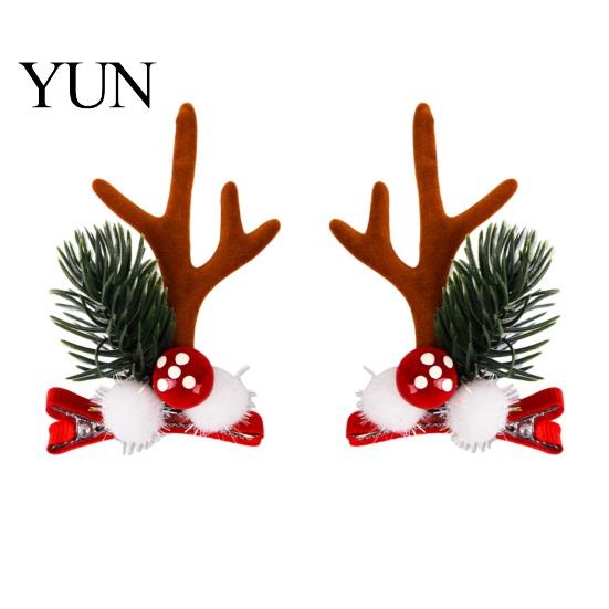 Reindeer Antler Hair Clips for Women Christmas Girls, Xmas Festive Cute Headpiece Kids Barrettes, Holiday Accessories Party Cosplay Photo Props