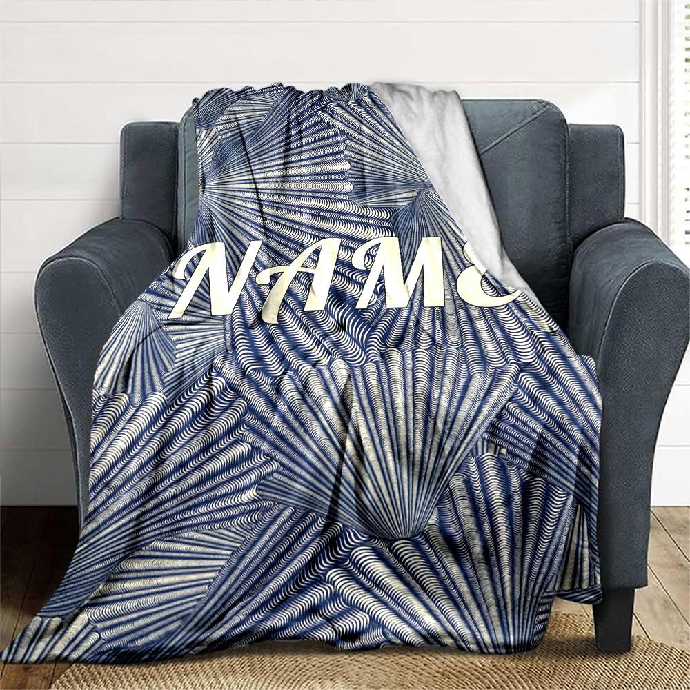 Abstract Pattern Of Radiating Lines With The Word In The Center Cozy Customizable Blanket Personalized Name Warmthful Decor Throw For Sofa Couch