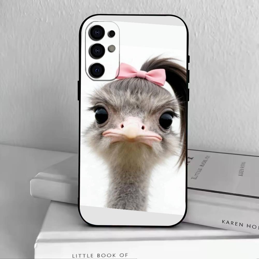 D-Funny Animals Phone Case Black Silicone Soft For Samsung S25,S24,S21,S22,S23,S30,Ultra,S20,Plus,Fe,Lite