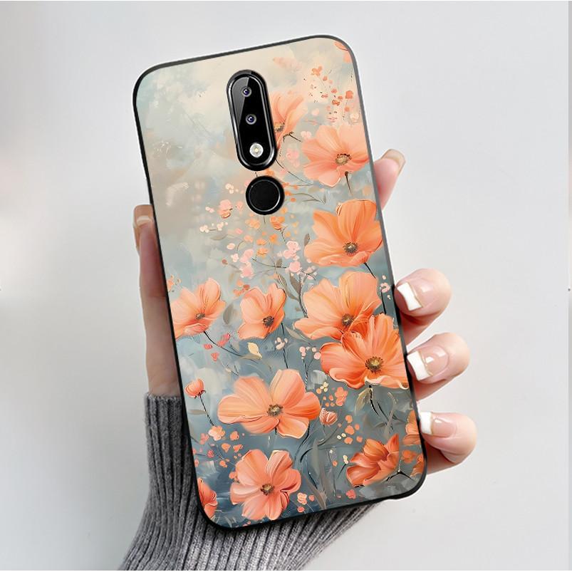 Силиконовый чехол для Nokia X5 X6 5.1 plus 6.1 plus Чехол для телефона Роскошная Мода Бабочки Цветы Мягкий Тонкий Черный Желе Чехол