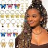 20pcs Colorful Butterfly Hair Decoration Metal Dreadlock Rings Butterfly Women's Braids Jewelry Accessories for Women