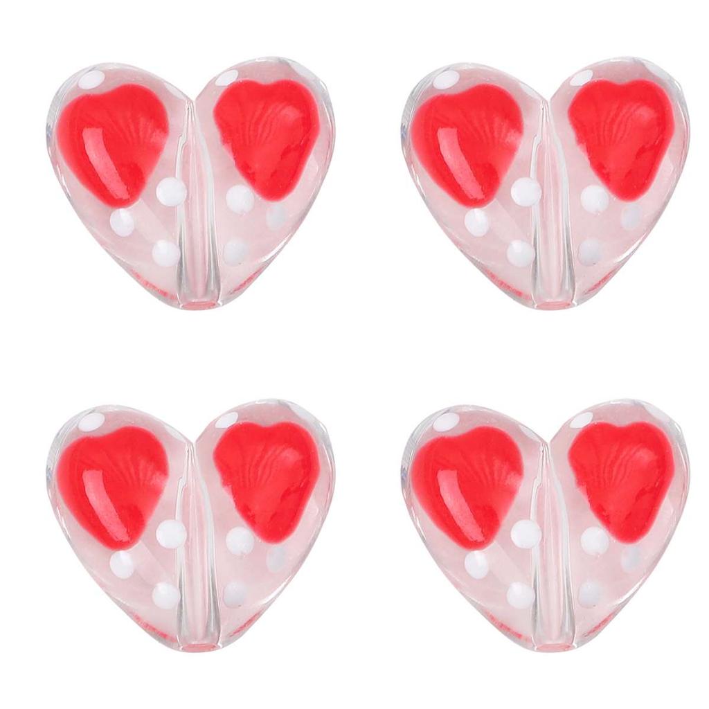 2Pcs Resin Love Heart Beads Cherry Christmas Tree Charms For DIY Necklace Bracelet Earrings Jewelry Making Craft Accessories