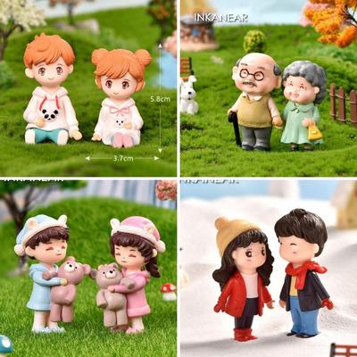 Новые Фигурки Влюбленных Пара Миниатюрный Домашний Декор Люди Мальчик Девочка Модель Принцесса Фея Гном Подарок на День Святого Валентина Кукольный домик