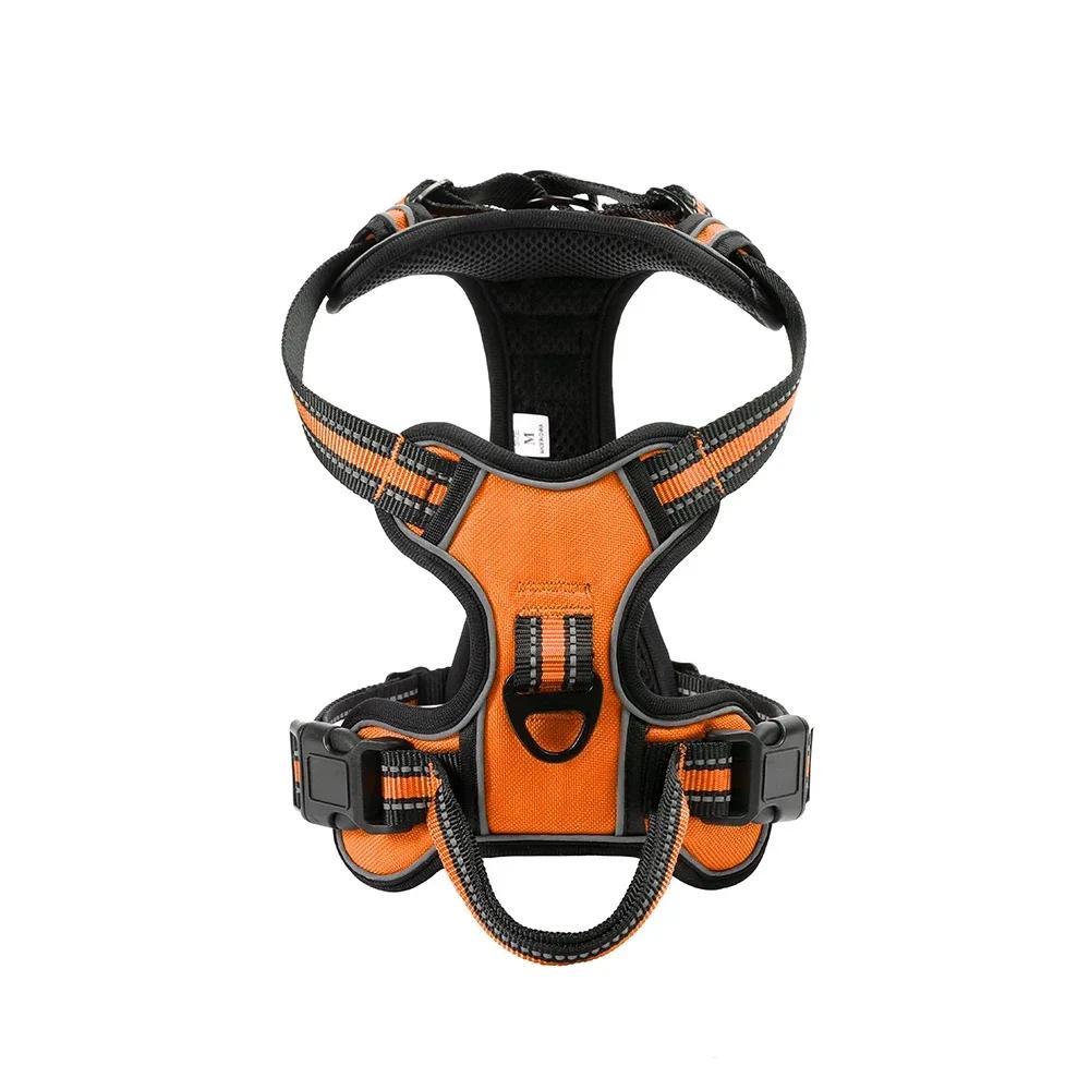 Регулируемый жилет из нейлона для собак, светоотражающий, мягкий, дышащий, не тянет, поводок для собак, поводок для маленьких и больших собак