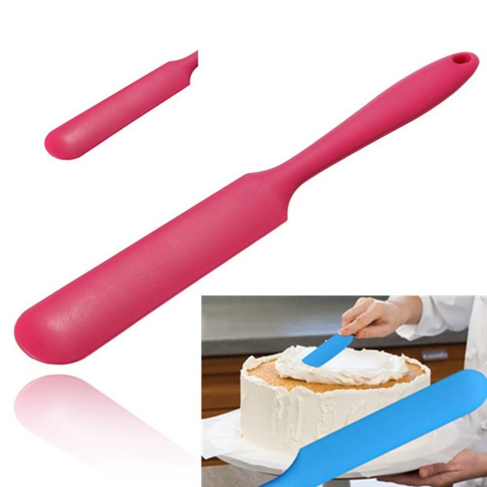 1 x Silicone Batter Spatula Cake Cream Mixer Long Handled Models Baking Scraper Random Color KTY