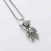 Hip-Hop Titanium Steel Bear Doll Pendant Necklaces For Womon Vintage Cubic Zirconia Sweater Chain Jewelry