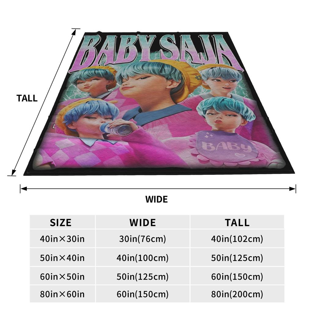 KPop Demon Hunters Baby Saja Blanket Quality Warm Throw Blanket Winter Child Couch Chair Street Trend Bedspread