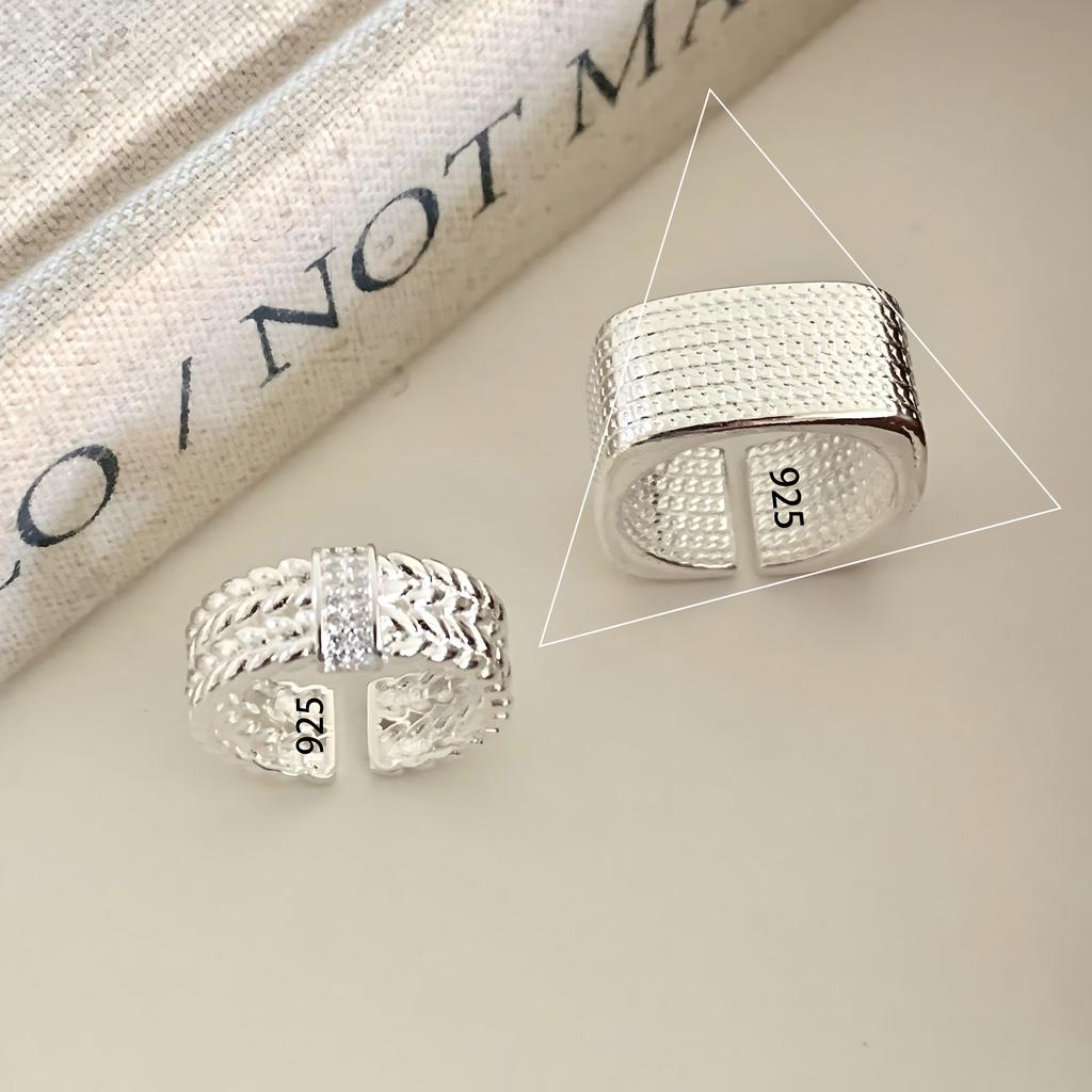 Sam Panda Кольца 925 пробы для женщин Простые Геометрические Ручной работы Неправильные Ретро Кольцо Золотой Циркон Аллергия Для Подарка на День Рождения