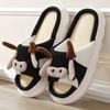 Hot Sale Women  Linen Slippers Four Seasons Men Indoor Sandals Adults Cartoon  Couples Cute Breathable Home Shoes