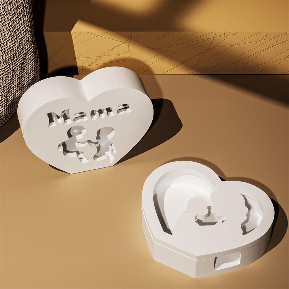 Полая Силиконовая Форма Силуэт на День Матери Мама Письмо Любовь Атмосферная Лампа Подарочная Коробка Подставка для Свечи Гипсовые Смоляные Формы