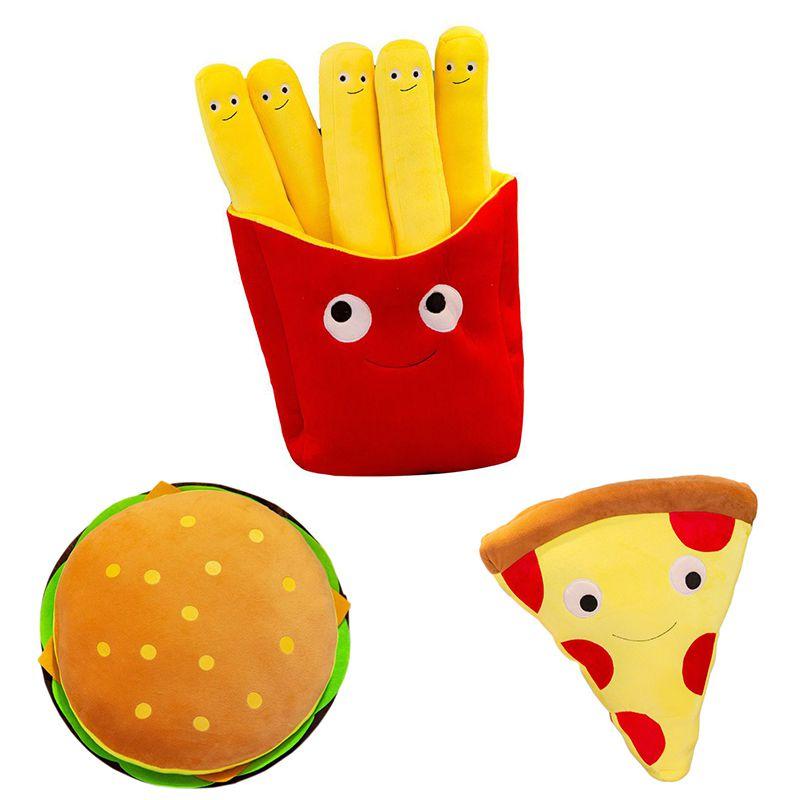 Adorable And Comfortably Plush Cute French Fries Stuffed Toy And Pizza Cushion
