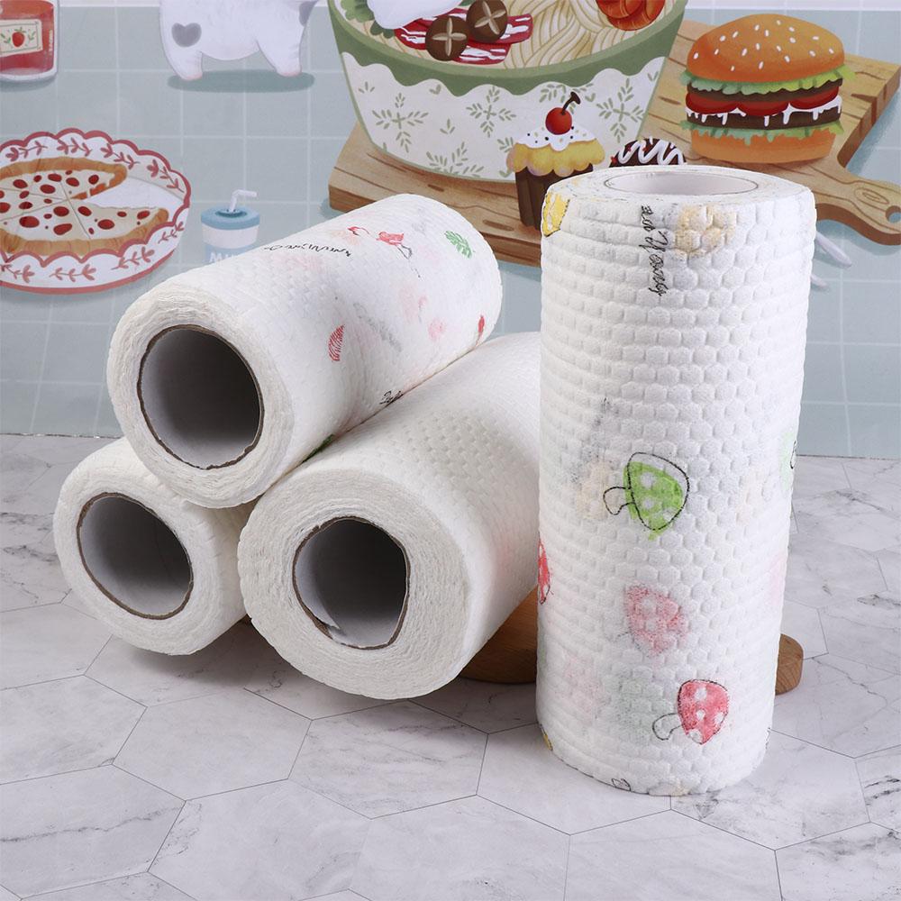 Non-woven Fabric Disposable Kitchen Paper Thickened Kitchen Dishcloth Rolls The Lazy