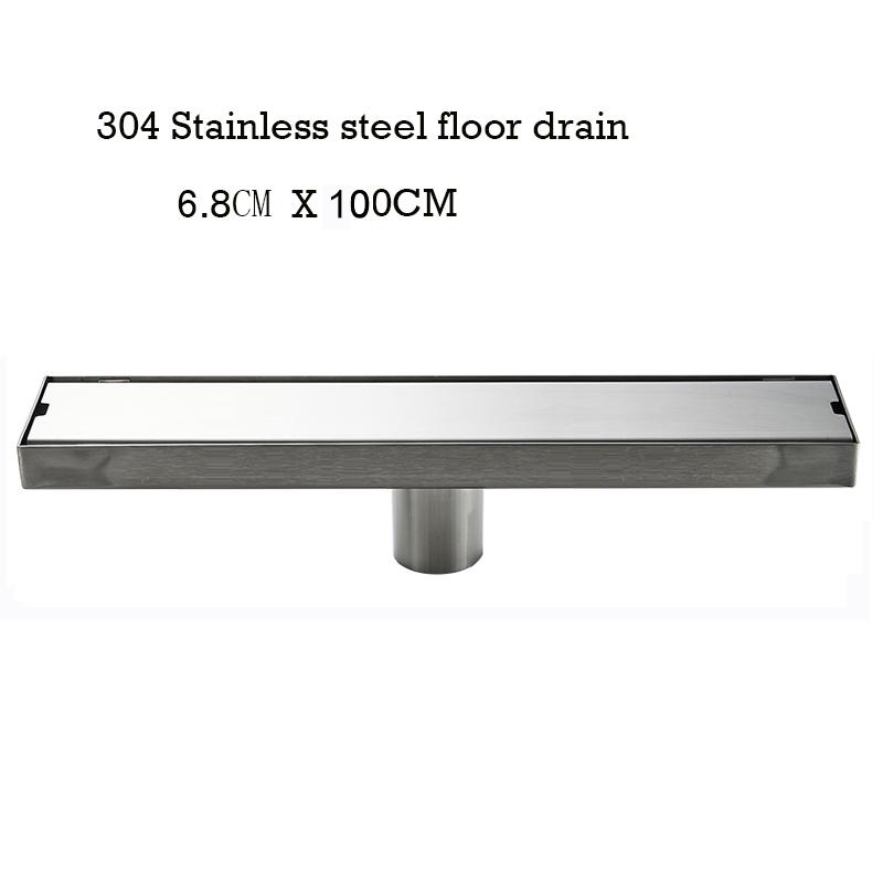 BAKALA Invisible Bathroom Floor Drain 20-120CM Square Waste Filter Drainage Anti-odor Shower Drain Strainer Kitchen Accessories