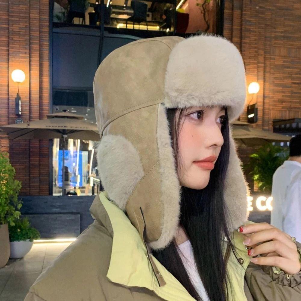 Холодостойкая плюшевая шапка для защиты ушей, ветрозащитная лыжная шапка, модная велосипедная теплая шапка для женщин и мужчин