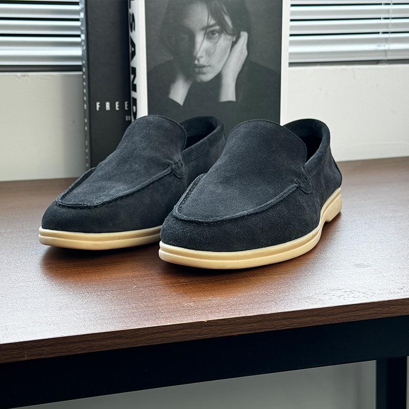 Ленивые удобные лоферы на мягкой подошве, мужская одинарная обувь на плоской подошве для通勤, кожаные туфли Doudou 8253-H