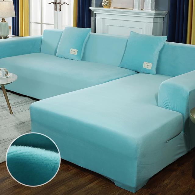 Бархатный тканевый плюшевый чехол для дивана, эластичный однотонный толстый чехол, чехлы для диванов для гостиной, чехлы на стулья для домашних животных, чехлы на подушки