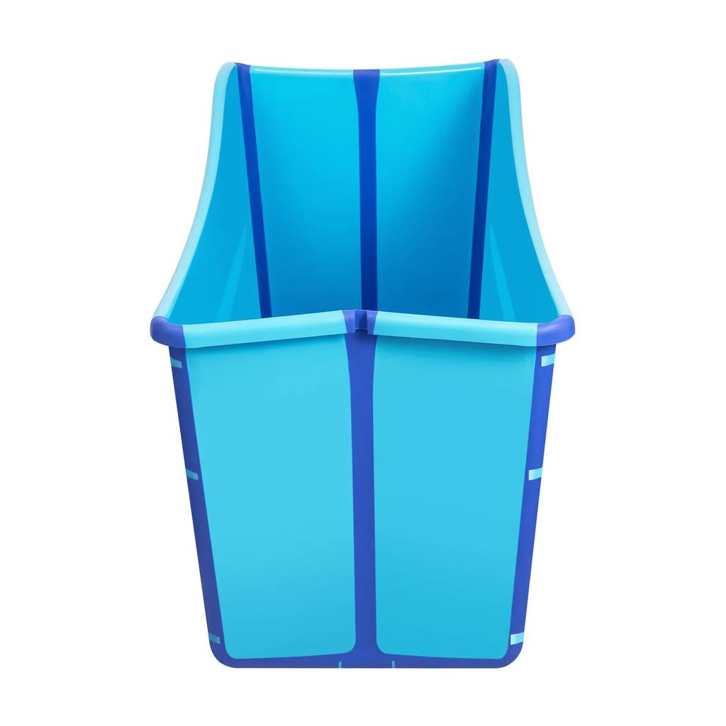 Foldable Adult Bath Tub, 38Inch Collapsible Soaking Bathtub Blue Thickened Plastic Folding Bathtub Rectangle for Household