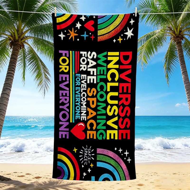 1Pc Safe Inclusive Space Beach Towel, Quick Dry, Multi-Use for Beach Pool Gym Yoga Home Travel, Christmas, Halloween, Xmas Gift M928174