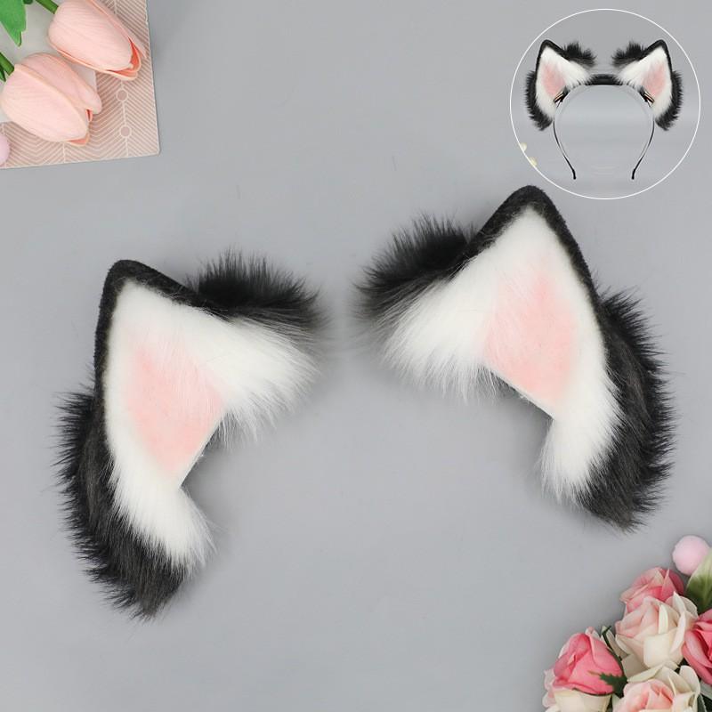 Rechargeable Animated Animal Ears Headband Detachable Motorized Cat Fox Rabbit Ear Costume Accessory Cosplay Party