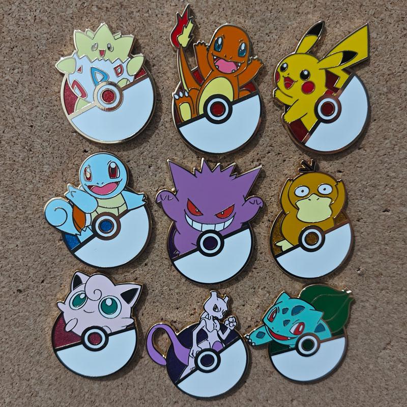 Эмалевые значки Pokemon Жесткая эмаль Милые Аниме Игры Значки на лацкан Женщины Мужчины Брошь для одежды Милый значок Металлические аксессуары для украшений Подарок для фанатов