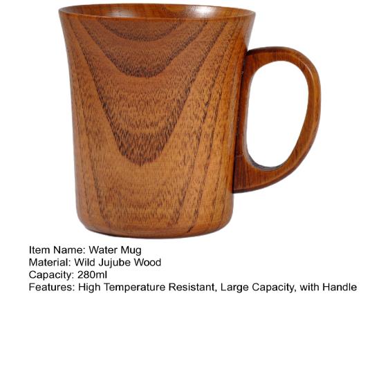 280 мл кружка для кофе большой емкости с ручкой в японском стиле, посуда для напитков из натурального дерева, чай, пиво, молоко, кружка для дома