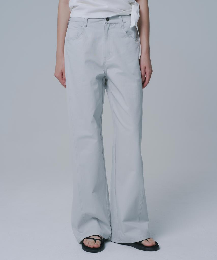 WAARFORWOMAN W1147 Cotton Straight Pants_Gray