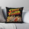 Подушка квадратная ретро-игра Street Fighter, наволочка, полиэстер, лен, велюр, с принтом, на молнии, декоративная, для дома
