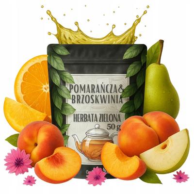 Herbata Zielona Pomarańcza & Brzoskwinia 50 G Z Gruszką I Skórką Pomarańczy