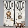 2Pcs Animals Curtains Nostalgia Feels Happy Tale Of Animal Friends Giraffe Lion For Bedroom Bathroom Living Room Dining Room