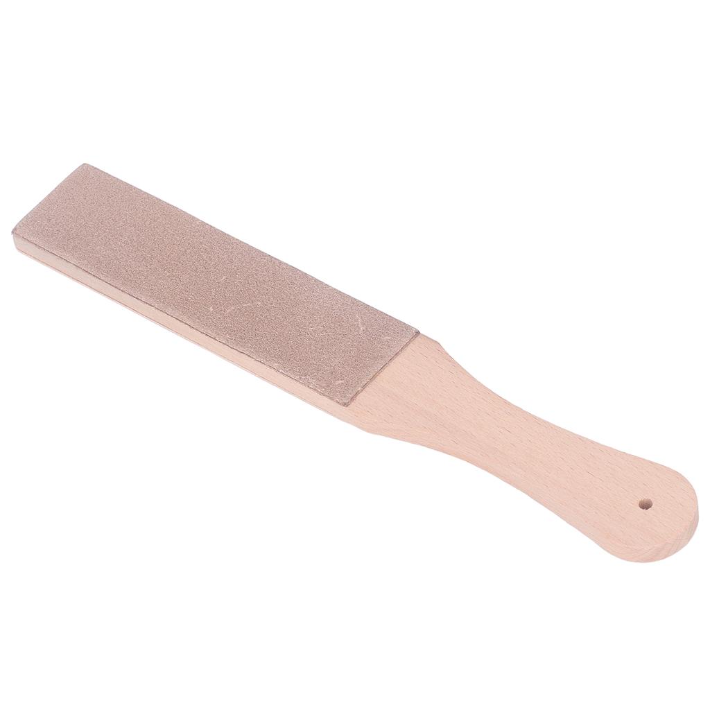 Double Sided Leather Strop Quick Sharpening Beech Wood Leather Sharpening Strop Portable DIY Leather Honing Strop for