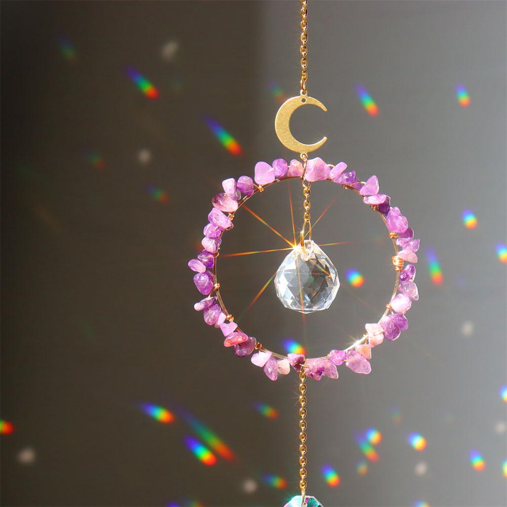 Rainbow Crystal Angel Chakra Sun Catchers Car Charm Pendant Wall Window Door Wind Chimes Hanging Ornaments Room Home Decor
