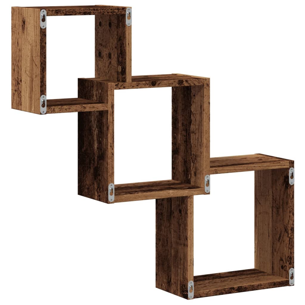 Cube Shelving Unit Rustic Wood Look 68 x 15 x 68 cm Engineered Wood