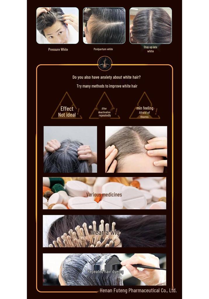 Herbal Blackening Ginger and Thuja Hair Growth Scalp Therapy White Hair Essence Supplement